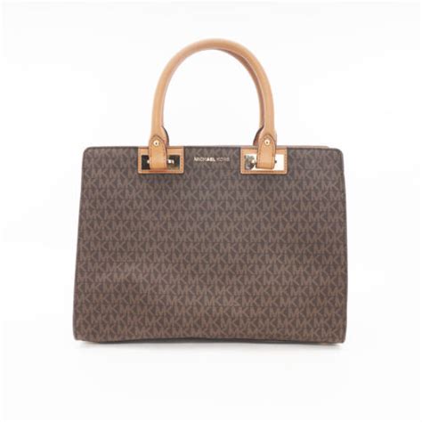 michael kors quinn large satchel|Michael Kors Signature Brown Quinn Large Satchel Handbag .